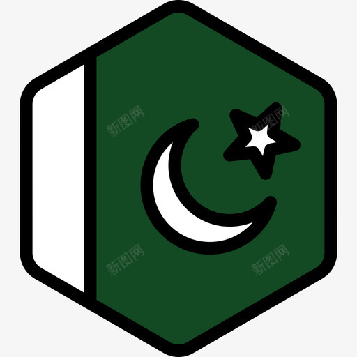 巴基斯坦旗帜收藏5六边形图标svg_新图网 https://ixintu.com 六边形 巴基斯坦 旗帜收藏5