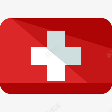 瑞士国旗2平坦图标图标