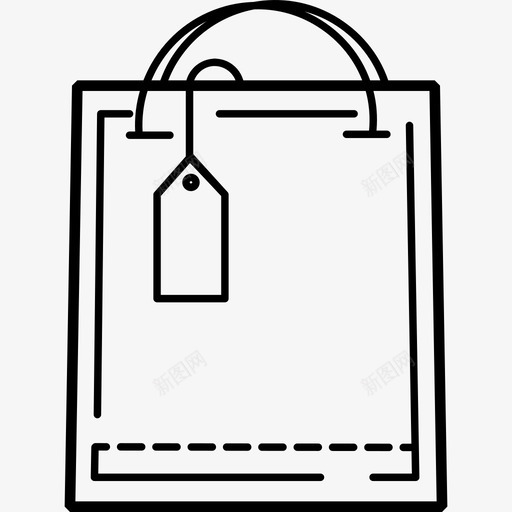 购物袋杂项手绘图标svg_新图网 https://ixintu.com 手绘 杂项 购物袋