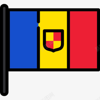 安道尔国旗收集2桅杆图标图标