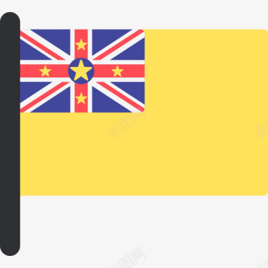 纽埃5号国际国旗桅杆图标图标
