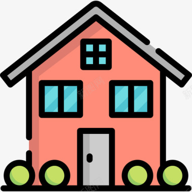 住宅房地产24线性颜色图标图标