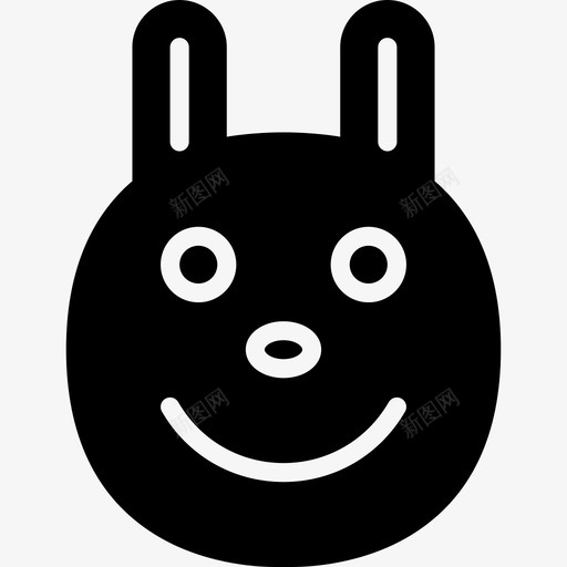兔子表情符号14填充图标svg_新图网 https://ixintu.com 兔子 填充 表情符号14