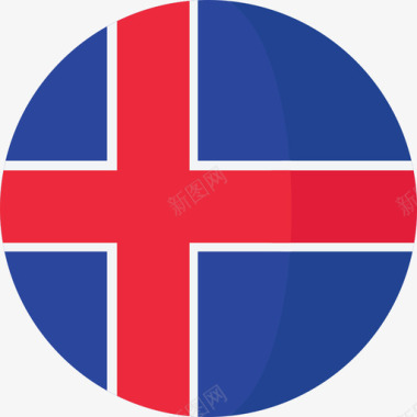 冰岛国旗3圆圈平坦图标图标