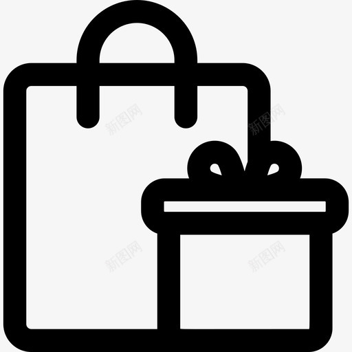 购物袋黑色星期五7直线型图标svg_新图网 https://ixintu.com 直线型 购物袋 黑色星期五7