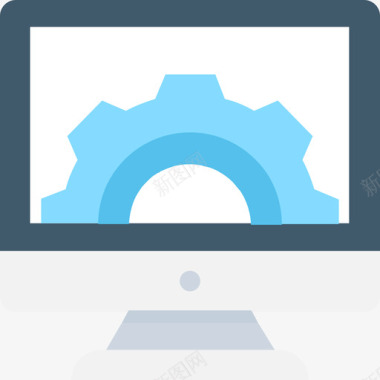 显示器数字营销10扁平图标图标