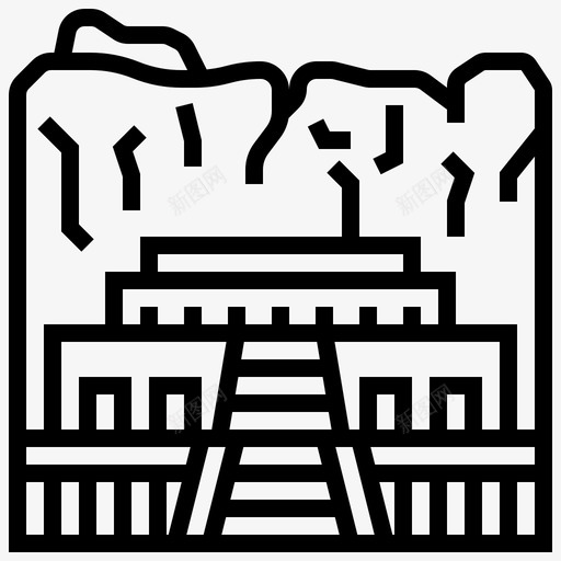 太平间庙建筑埃及图标svg_新图网 https://ixintu.com 地标 埃及 埃及符号线 太平间庙 建筑