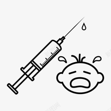注射器婴儿哭疫苗图标图标