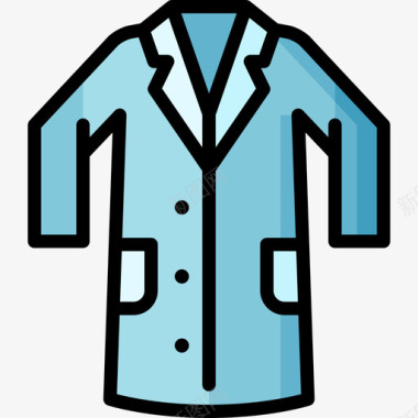服装实验室套装3线性颜色图标图标