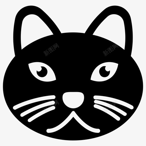 可爱的猫卡通动物卡通猫图标svg_新图网 https://ixintu.com 卡通动物 卡通猫 可爱卡通 可爱猫脸字形图标 可爱的猫 猫脸 猫表情