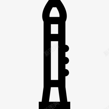 单簧管乐器11线性图标图标