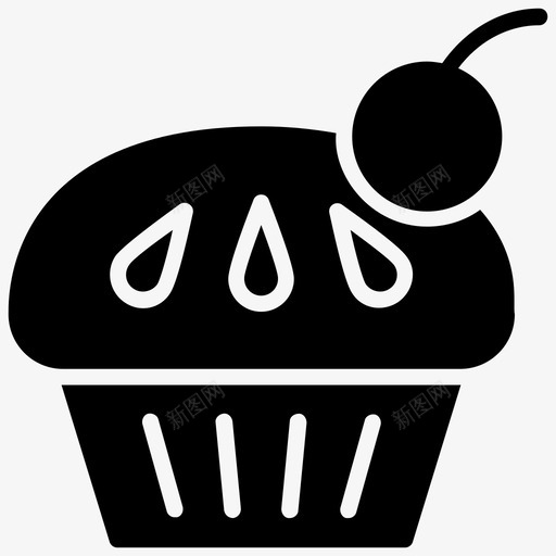 纸杯蛋糕樱桃蛋糕甜点图标svg_新图网 https://ixintu.com 婚礼蛋糕 樱桃蛋糕 爱好和兴趣雕文图标 甜点 纸杯蛋糕