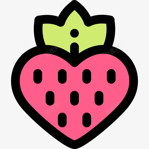 草莓情人节第7天线形颜色图标svg_新图网 https://ixintu.com 情人节第7天 线形颜色 草莓