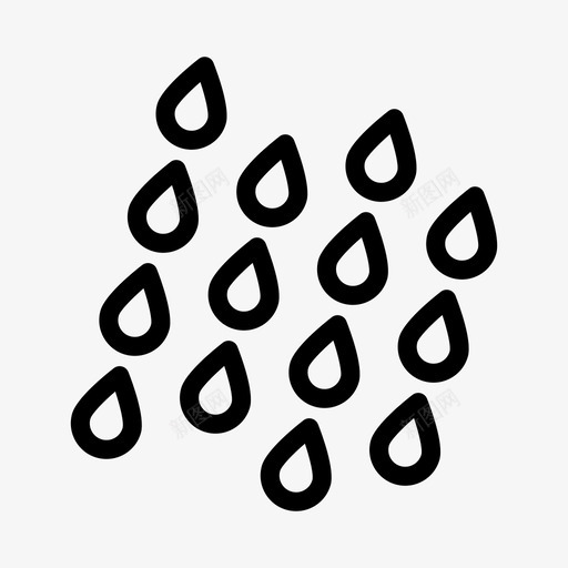 雨滴水图标svg_新图网 https://ixintu.com 天气图标 水 滴 网络用户图标 雨