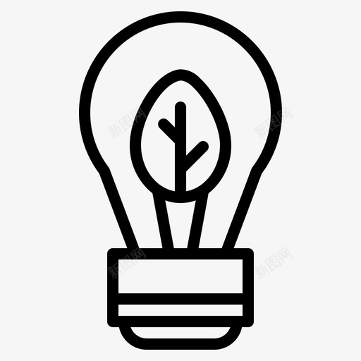 生态灯泡能源图标svg_新图网 https://ixintu.com 光 灯泡 环境 生态 能源