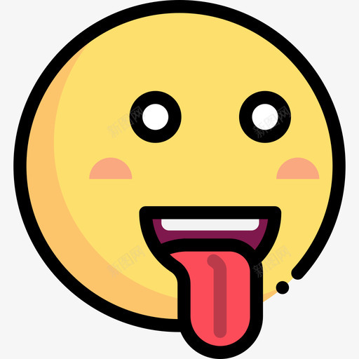 舌头表情符号5线性颜色图标svg_新图网 https://ixintu.com 线性颜色 舌头 表情符号5