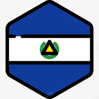 萨尔瓦多旗帜系列5六边形图标图标
