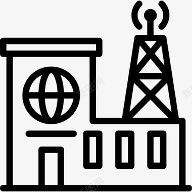 新闻媒体3号楼直线图标图标