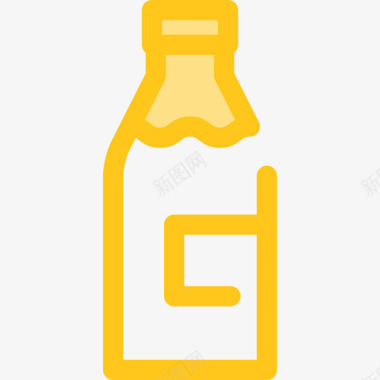 奶瓶食品和餐厅7黄色图标图标