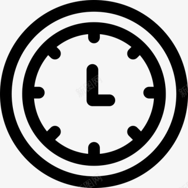 时钟装运和交付9线性图标图标