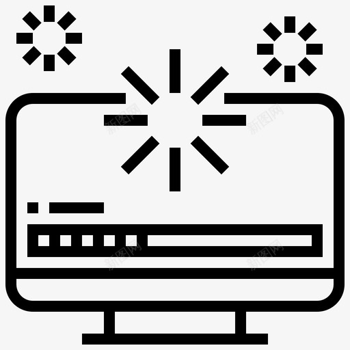 加载计算机连接图标svg_新图网 https://ixintu.com 互联网 加载 处理 网络分析线 计算机 连接