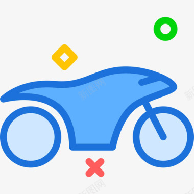 摩托车运输20线性颜色图标图标