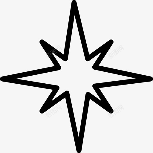 星星圣诞元素2直线图标svg_新图网 https://ixintu.com 圣诞元素2 星星 直线