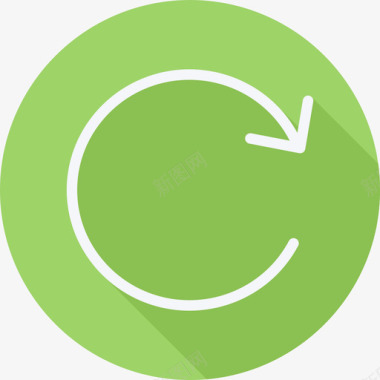 撤消箭头和用户界面平面圆形图标图标