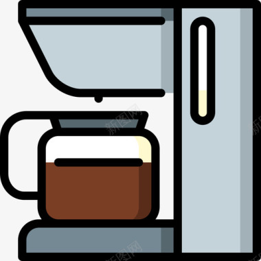 咖啡杯家居用品3线性颜色图标图标