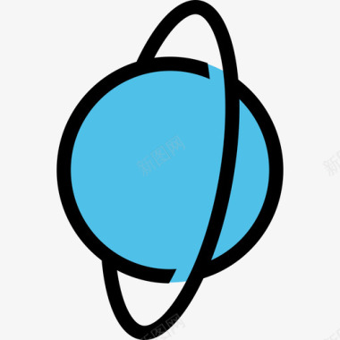 天王星太空与科学2颜色图标图标