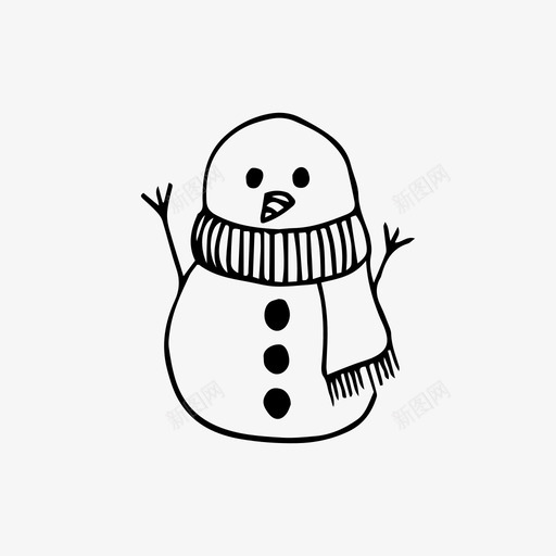 雪人圣诞节假日图标svg_新图网 https://ixintu.com 假日 冬季 围巾 圣诞节 手绘圣诞系列 雪人