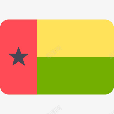 几内亚比绍国际国旗6圆形矩形图标图标