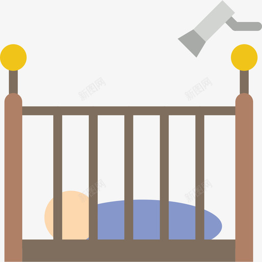 婴儿床婴儿13扁平图标svg_新图网 https://ixintu.com 婴儿13 婴儿床 扁平