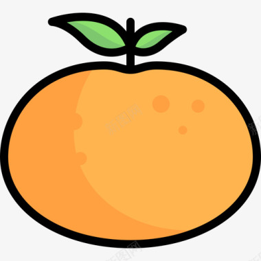 橙色瓷器5线形颜色图标图标