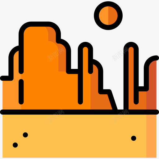 峡谷景观19线性颜色图标svg_新图网 https://ixintu.com 峡谷 景观19 线性颜色
