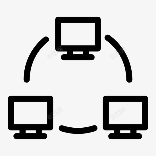 计算机连接组图标svg_新图网 https://ixintu.com 共享 组 网络 计算机 连接