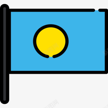 帕劳旗帜收藏2桅杆图标图标