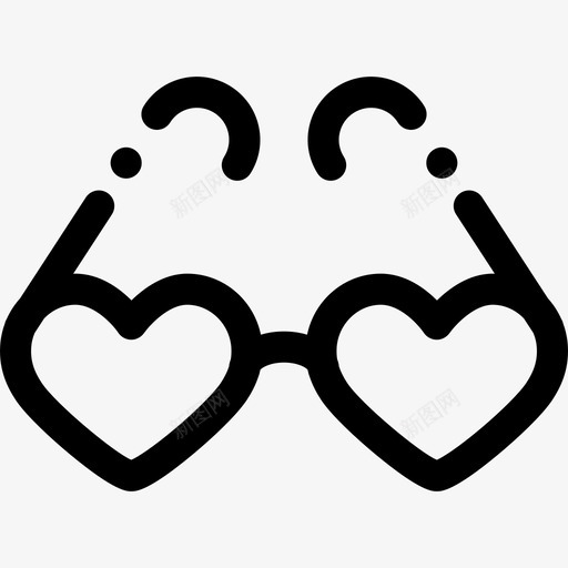 眼镜情人节8直线型图标svg_新图网 https://ixintu.com 情人节8 直线型 眼镜
