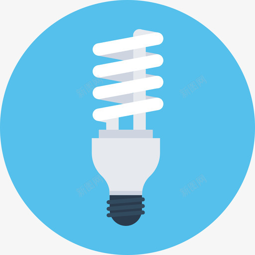 圆形能量和功率灯泡图标svg_新图网 https://ixintu.com 圆形能量和功率灯泡