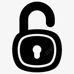 互联网安全挂锁解锁门锁打开锁图标高清图片