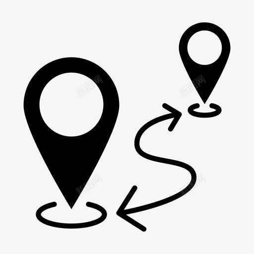 路线图钉箭头目的地图标svg_新图网 https://ixintu.com 地图 导航 平面图标每天 目的地 箭头 路线图钉 道路