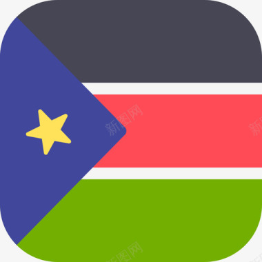 南苏丹国际旗帜3圆形广场图标图标