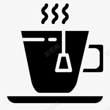 茶杯马克杯咖啡固体图标图标
