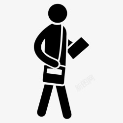 行走的大学生行走学生大学生人类行走图标高清图片