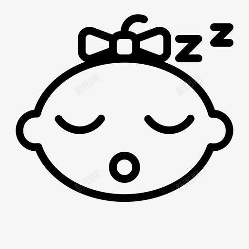 女婴睡可爱表情图标svg_新图网 https://ixintu.com 可爱 女婴睡 宝宝轮廓 表情