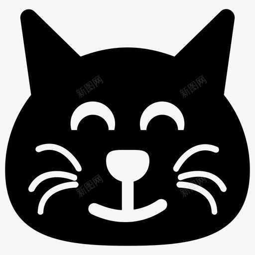 猫脸卡通动物卡通猫图标svg_新图网 https://ixintu.com 卡通动物 卡通猫 可爱卡通 可爱猫脸字形图标 猫脸 猫表情