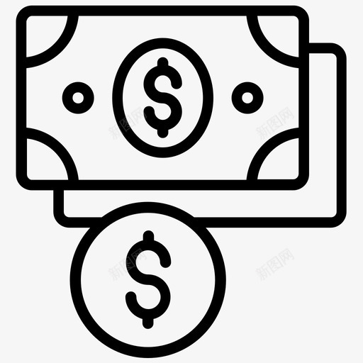 现金钞票国际货币图标svg_新图网 https://ixintu.com 储蓄 国际货币 现金 纸币 营销策略线图标 钞票