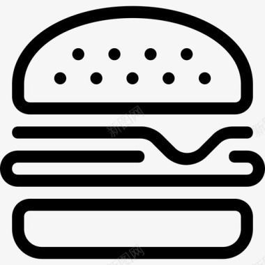 汉堡食物18直系图标图标