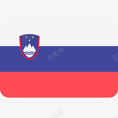 斯洛文尼亚国际国旗6圆形矩形图标图标