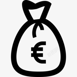 欧元的轮廓欧元钱袋银行预算图标高清图片